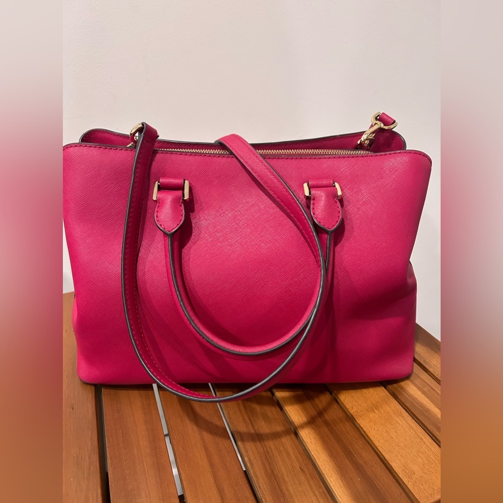 MICHAEL Michael Kors Saffiano Leather Medium Sutton Satchel - Picture 9 of 10